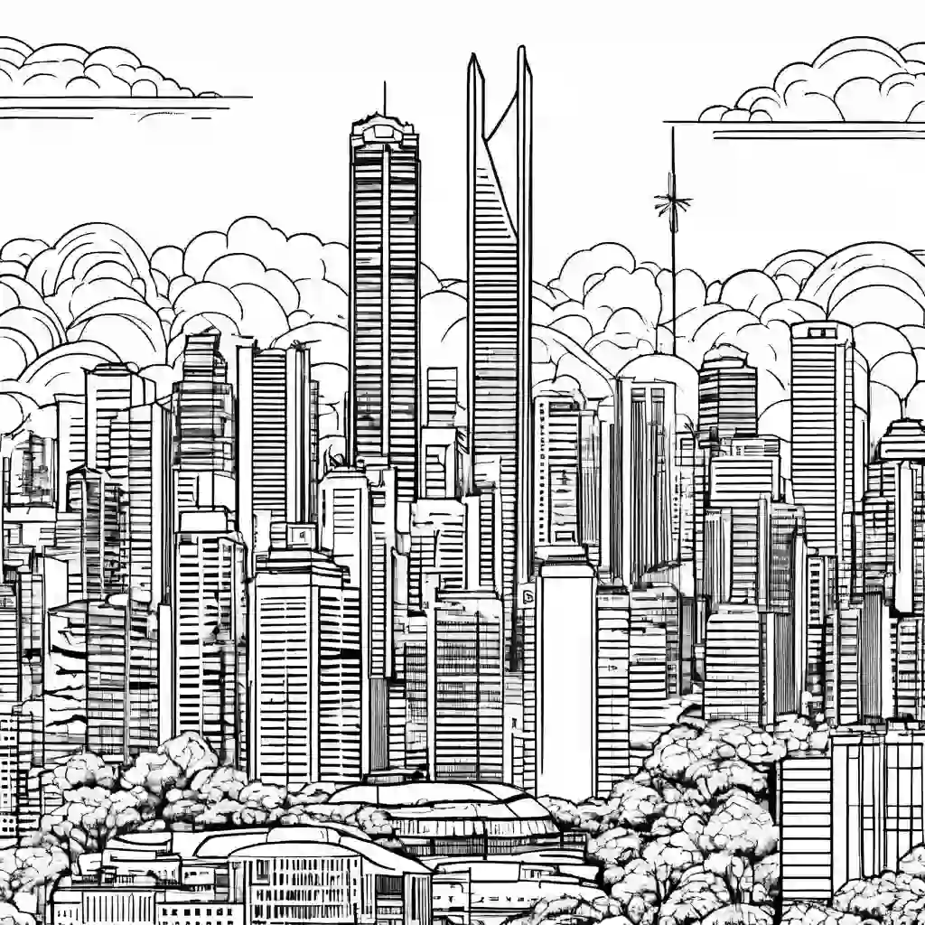 Sao Paulo Skyline coloring pages